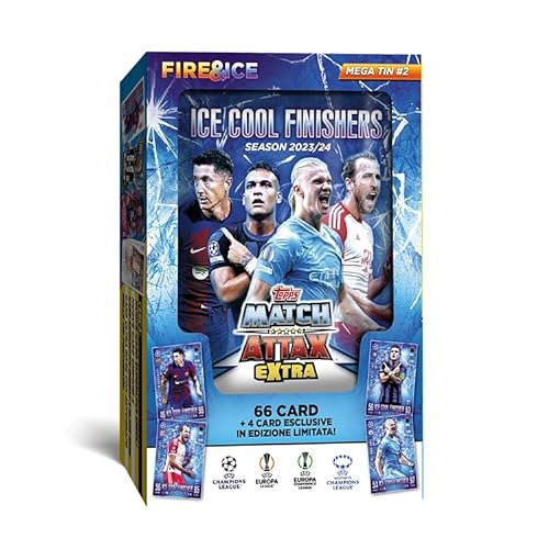 Topps Match Attax Extra 2024 - Mega Tin (Ice Cool Finishers) - 70 Match Attax Extra Karten inklusive 4 exklusiven Ice Cool Finishers Limited Edition Karten! FS0004606-I-UK von Topps