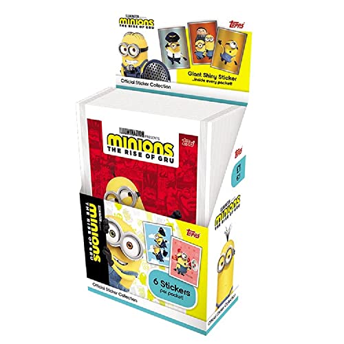 Topps - Minions The Rise of Gru Aufkleber-Kollektion – volle Box – enthält 36 Pakete (216 Aufkleber) & limitierte Auflage Jumbo-Aufkleber – volle Box von Topps