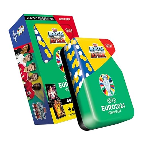 Topps Official Euro 2024 Match Attax - Mega Tin 2 - Next Gen - enthält 44 Euro 2024 Match Attax Karten Plus 4 Exklusive Next Gen Limited Edition Karten! von Topps