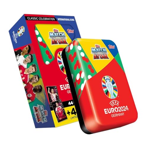 Topps Official Euro 2024 Match Attax - Mega Tin 3 - International Icons - enthält 44 Euro 2024 Match Attax Karten Plus 4 Exklusive International Icons Limited Edition Karten! von Topps