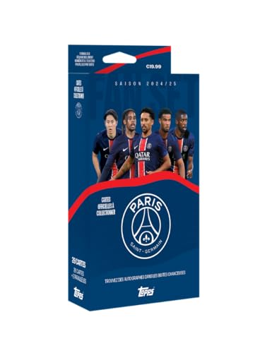 Topps Paris Saint-Germain Fan-Set 2024/25-28 Karten pro Box inklusive 2 garantierten Parallelen von Topps