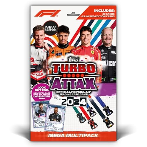 Topps Turbo Attax Formel 1 2024 - Mega Multipack - Enthält 39 Turbo Attax Karten Plus 2 Limited Edition-Karten. von Topps