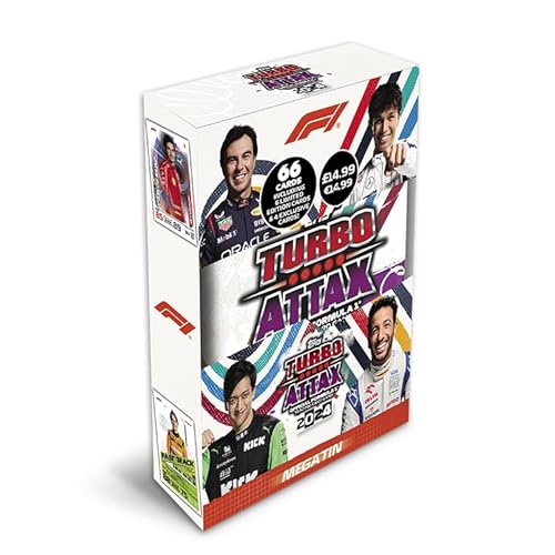 Topps Turbo Attax Formel 1 2024 - Mega Tin - Fast Track - enthält 66 Karten, darunter 6 LE's und 4 Exklusive Fast Track-Karten von Topps