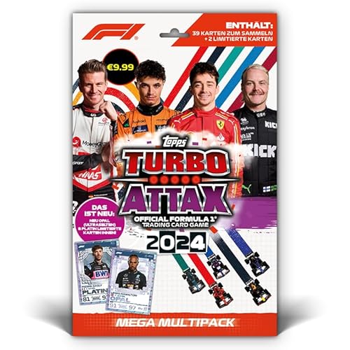 Topps Turbo Attax Formula 1 2024 - Mega Multipack - enthält 39 Turbo-Attax-Karten Plus 2 Limited Edition Karten. von Topps