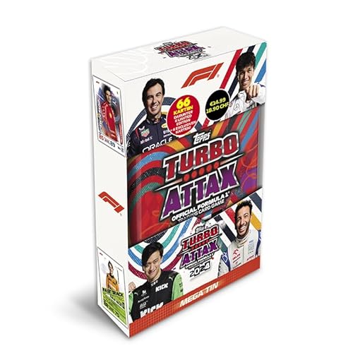 Topps Turbo Attax Formula 1 2024 - Mega Tin - Revved Up - centhält 66 Karten, darunter 6 LE's und 4 Exklusive 'Revved Up' Karten! von Topps