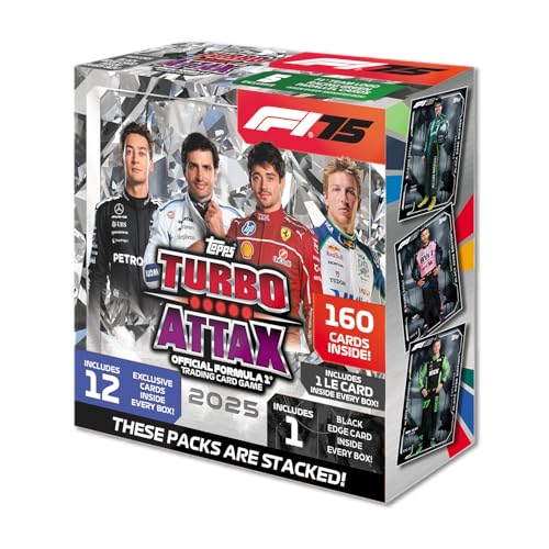 Topps Turbo Attax Formula 1 2025 - Monsterbox – 160 Turbo Attax Karten pro Box mit 12 exklusiven Karten, Einer Black Edge und Einer garantierten LE-Karte – Nur online erhältlich! Topps Turbo Attax Formula 1 2025 - Monsterbox – 160 Turbo Attax Karten pro Box mit 12 exklusiven Karten, Einer Black Edge und Einer garantierten LE-Karte – Nur online erhältlich! von Topps