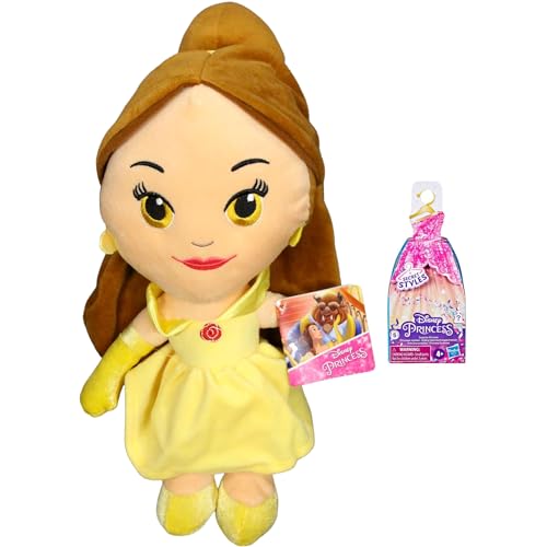 Disney Princess 2-teiliges Set "Die Schöne und das Biest", superweiches Geschenk, hochwertiger Plüsch, 36 cm, Belle & Styles Serie 5 Blind Bag Figur von Toptoys2u Bargain Bundles