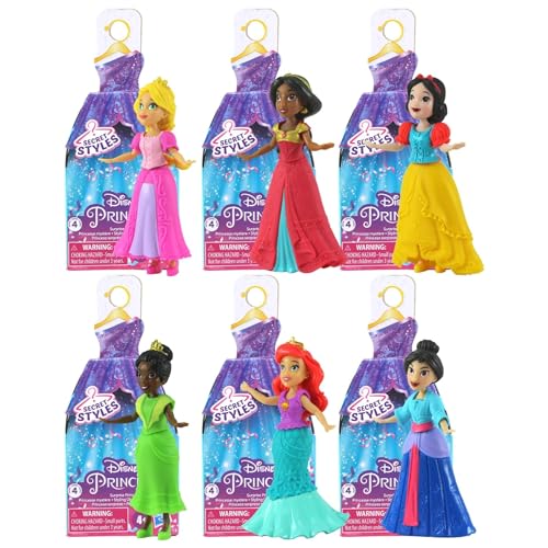 Disney Princess Secret Styles Articulated 9cm 3.5" Identified Doll Sets - Series 4 All 6 - Rapunzel, Tiana, Snow White, Ariel, Mulan & Jasmine von Toptoys2u Bargain Bundles