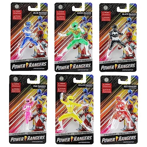 Limited Edition Power Rangers 6,3 cm Minifiguren – Blau, Grün, Schwarz, Pink, Gelb und Rot, Rangers Set mit 6 Stück von Prexio