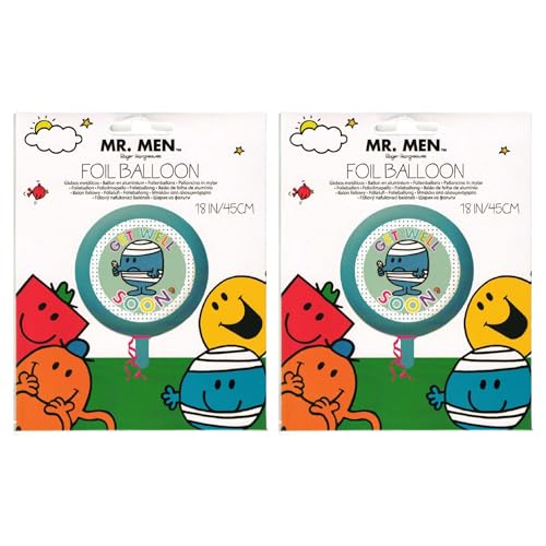 Mr Men Folien-Partyballon, Doppelpackungen – Mr Bump Get Well Soon von Toptoys2u Bargain Bundles