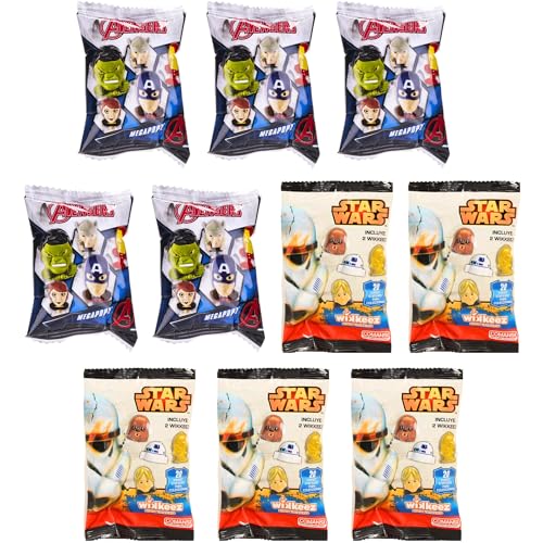 Star Wars & Avengers Blind Bag Bundle – 5x Star-Wars Wikkeez Blind Bags & 5x Avenger Megapopz Blind Bags von Toptoys2u Bargain Bundles