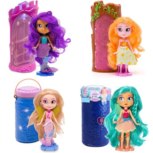 Toptoys2u Bargain Bundles BFF Bright Fairy Friends Shine Together Doll Blind Box Bundle – 4-teiliges Meerjungfrauen- und Feen-Bundle – Serie 1, Serie 2, Serie 3 und Serie 5, Spielzeug, 16 cm Puppen von Toptoys2u Bargain Bundles