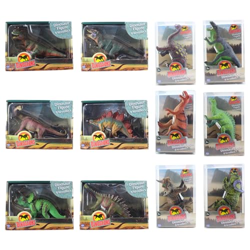 Toptoys2u Bargain Bundles Dinosaurier Spielfiguren & Zubehör Bundle - 12-teiliges Spielfiguren-Megabundle - Komplettes Set aus allen 6 mittelgroßen & allen 6 großen Dino-Figuren von Toptoys2u Bargain Bundles