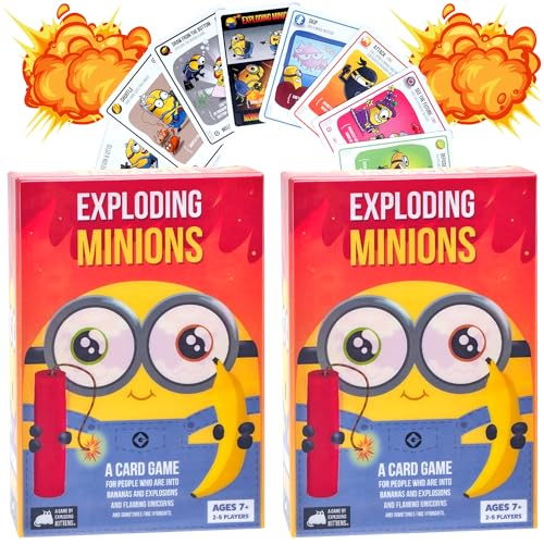 Toptoys2u Schnäppchenbündel Exploding Minions Kartenspiel & MyMoji Minions Sammelfigur Kopf Geschenksets - 2x Exploding Minions Kartenspiel von Minions