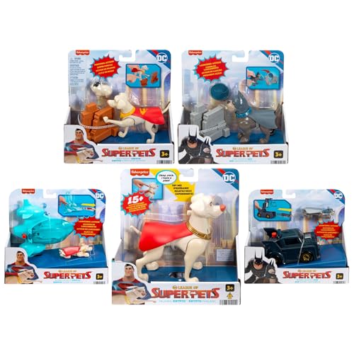 Toptoys2u Bargain Bundles League of Super Pets Toy Action Figuren & Zubehör - 5-teiliges Set 4 Bundle - Talking Krypto, Hero Punch Krypto, Disk Launch Ace, Super Launch Krypto & Super Launch Ace von Toptoys2u Bargain Bundles