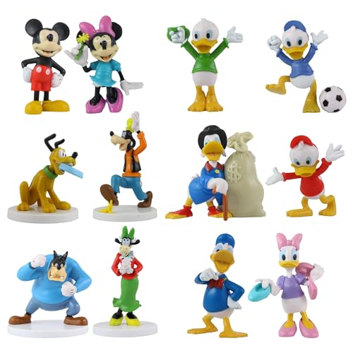 Toptoys2u Bargain Bundles Mickey Mouse und seine Freunde 3D-Figuren – sehr detaillierte Miniatur-Sammelfiguren perfekt für Kuchendekorationen – (12er-Set) von Toptoys2u Bargain Bundles