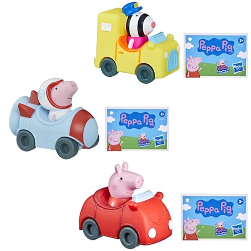 Toptoys2u Bargain Bundles Peppa Pig - Little Buggies Character Play Vehicle Sets - Zoe Zebra In Post Van, Peppa Pig in Red Car & Peppa Pig Astronaut - Set 4 von Toptoys2u Bargain Bundles