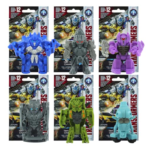 Transformers Tiny Turbo Changers Serie 2 Blind Bag Figuren identifiziert Set – Optimus Prime, Megatron, Shockwave, Hot Rod, Chopter und Sqweeks – Set 1 von Toptoys2u Bargain Bundles