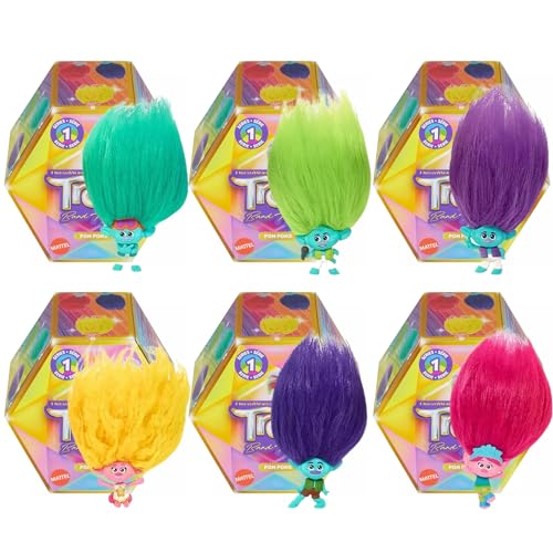 Trolls Band Together Pom Poms Serie 1 Keyclip Figur Identifizierte Sets – Alle 6 Stück von Toptoys2u Bargain Bundles