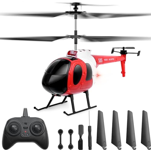 Toptrend Hubschrauber Ferngesteuert, RC Helikopter mit Einer Berührung zum Starten und Landen mit LED Leucht 3 Kanal, Helikopter Spielzeug Geschenk für Jungen und Mädchen ab 14+（2 modulare Batterien） von Toptrend