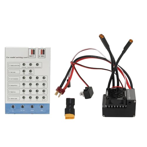 Topyond 2 bis 3S Li-Akku, 6 V 3 A BEC-Ausgang, bürstenloser RC-Regler, 60 A bürstenloser ESC, wasserdichter elektronischer Geschwindigkeitsregler mit Programmkarte für 1/10 RC-Auto von Topyond