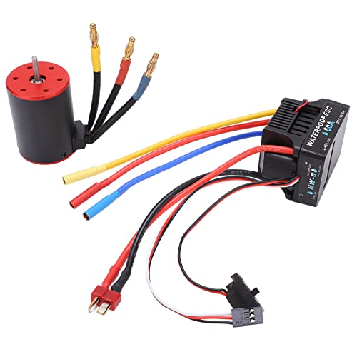 Topyond 3650 3100 kV wasserdichtem bürstenlosen Motor 60A ESC -Kombination für 1/10 RC -Auto, Hochgeschwindigkeits -Binsel -Motor -ESC -Kombination mit 900W -Ausgang, einfache von Topyond