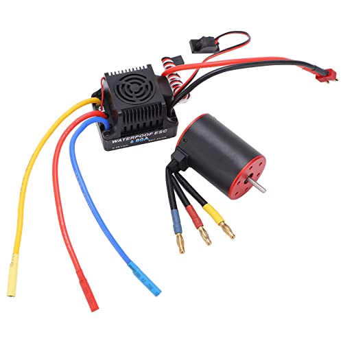 Topyond 80A bürstenloser ESC Electric Gouverneur mit 3650 850W RC-Motor für 1/8 1/10 RC-Autos, hohe Effizienz und reibungslose Kontrolle, kompatibel mit 2-4S Li-Batterien von Topyond