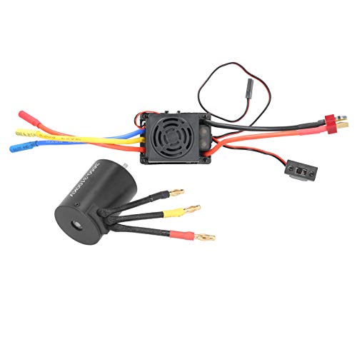 Topyond Bürstenloser Motor, 3650 wasserdichter 3100 kV bürstenloser Motor 60 A Esc Combo für 1/10 RC-Auto, maximale 900 W Leistung, 50.000 U/min Motor für Off-Road- und von Topyond