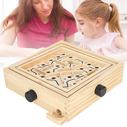 Topyond Labyrinth-Spiel aus Holz, Brett-Trackball-Puzzle, lustige Denkaufgabe, interaktives Brettspiel für Kinder und Familie, Vintage-Puzzle-Herausforderung von Topyond