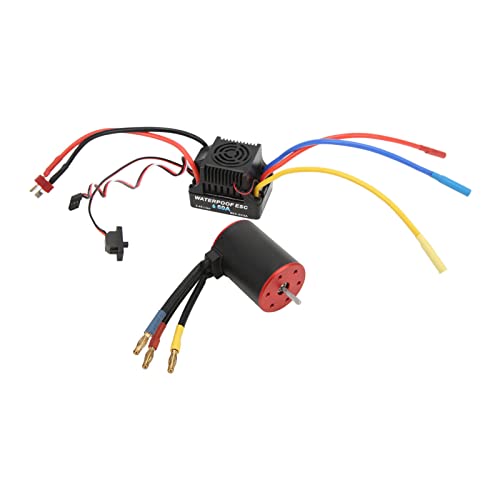 Topyond RC Motor, 3650 2300 kV bürstenloser Motor mit 60A ESC Elektrischen Gouverneur Lange Linie für 1/8 1/10 RCAuto, Hochgeschwindigkeitsbürstenloser Motor und ESC von Topyond