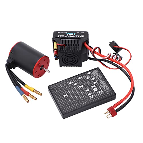 Topyond RC Motor, RC -Combo ohne bürstenlose Wasser, 80A ESC und 3650 2300 kV Motor Kit mit Programmierkarte für 1/8 1/10 RC -Auto -Upgrade von Topyond