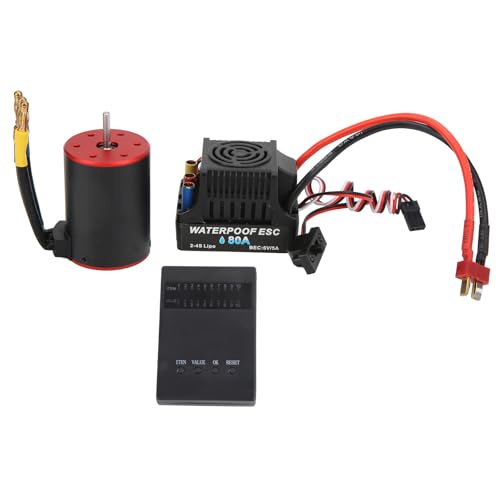 Topyond RC -Motor, Wasserschutzbürbei -ESC mit 80A 6 V 5A SBEC und 3900 kV Motor für 1/8 1/10 RC -Auto Highperformance Offroad -Nutzung von Topyond