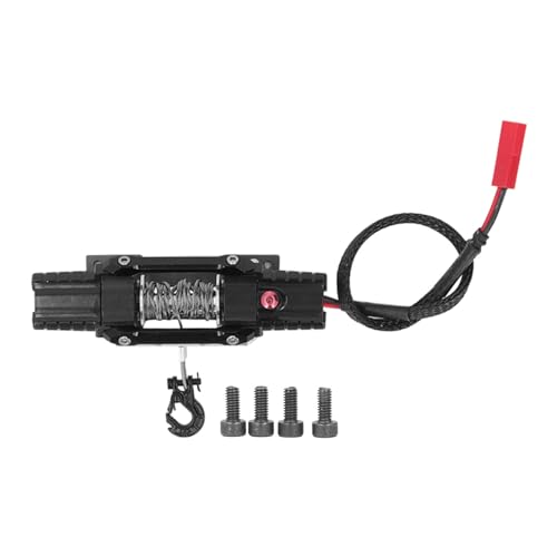 Topyond RC-Winde, Aluminiumlegierung, elektrische Doppelmotor-Simulationswinde für Axial SCX10 90046 D90 1/10 RC-Auto, 6 bis 8 V (Schwarz) von Topyond