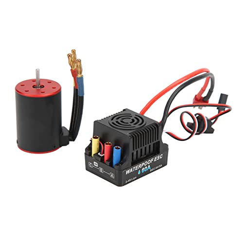 Topyond RC bürstenloser Motor, 3650 2300 kV Wasserschutzfreier bürstenloser Motor mit 60A ESC für 1 8 1 10 RC -Auto hohe Leistung und Glatte Arbeiten von Topyond