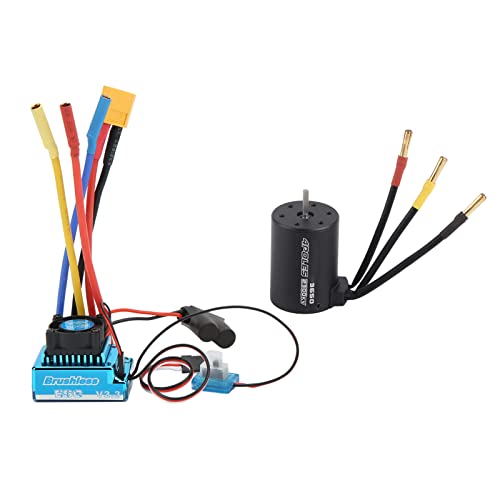 Topyond RC bürstenloser Motor, 3650 2300 kV bürstenloser Motor mit 120A bürstenloser ESC, Wasserschutzmittel, hohe Leistung für 1/8, 1/10 RC -Auto von Topyond