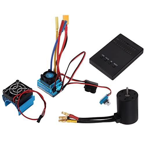 Topyond RC bürstenloser Motor, 3650 3100 kV bürstenloser Motor Kit mit 120A ESC für 1/10 1/8 RC -Autowasser Wasserschutz Hochleistung von Topyond