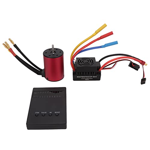 Topyond RC bürstenloser Motor, S3650 2300 kV wasserdichtem bürstenlosen Motor mit 60A ESC -Programmierkarten -Kit für 1/10 Fernbedienungsauto, hohe Leistung und anpassbar von Topyond