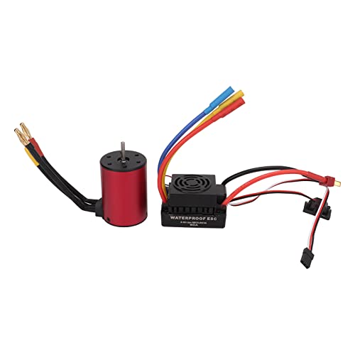 Topyond RC bürstenloser Motor, bürstenloser Motor und ESC für 1/10 RC -Auto wasserdicht mit niedriger Spannung Erhaltung bürstenloser Motor ESC RC bürstloser Motor Esc Combo von Topyond