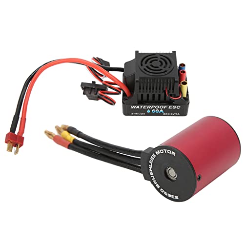 Topyond S3650 2300 kV bürstenloser Motor und 60A ESC -Kombination, Hochleistungs -RC -Autoteile, Aluminium -Legierungs -RC -Autoteile für 1/10 Fernbedienungsauto von Topyond