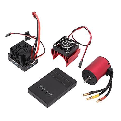 Topyond S3650 3900kV bürstenloser Motor 60A ESC Kombination mit Kühlkörper und Programmierkarte für 1/10 RCAutos, HochgeschwindigkeitsUpgradeKit für RCbürstenlose Motor von Topyond