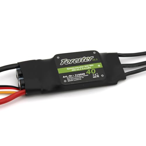 Torcster 216068 Speedcontroller ECO BEC 40A V2.2 ESC Brushless Speed Controller Regler für RC Flugzeug von Torcster