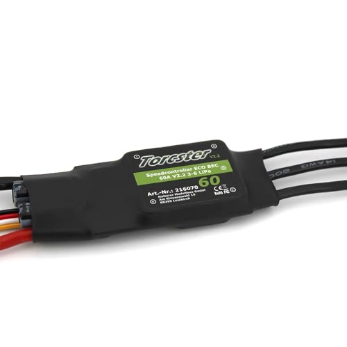 Torcster 216070 Speedcontroller ECO BEC 60A V2.2 ESC Brushless Speed Controller Regler für RC Flugzeug von Torcster