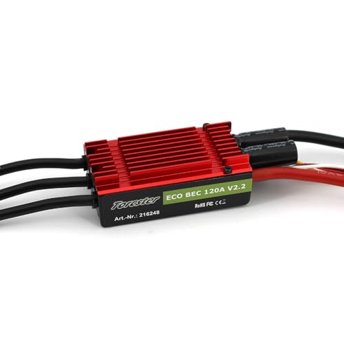 Torcster 216248 Speedcontroller ECO BEC 120A V2.2 ESC Brushless Speed Controller Regler für RC Flugzeug von Torcster