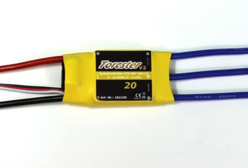 Torcster 216365 Speedcontroller ECO BEC 20A V2 MPX ESC Brushless Speed Controller Regler für RC Flugzeug von Torcster