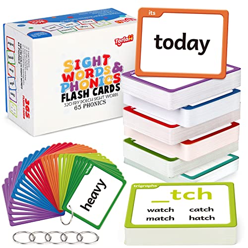 Sight Words & Phonics Flash Cards for Kids, Learn to Read Digraphs CVC Blends Long Vowel Sounds Spelling Reading Phonics, Site Words for Pre-k Kindergarten 1st 2nd 3rd Grade Homeschool von Torlam