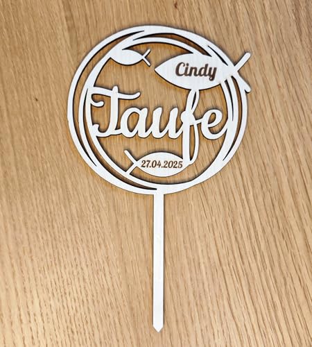 Holztopper Caken Topper Taufe - Kommunion - Konfirmation - Firmung personalisiert von Tortenpixel