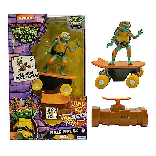 Teenage Mutant Ninja Turtles Mutant Mayhem Michelangelo Teenage Mutant Ninja Turtles Fernstgesteuertes Half Pipe-Fahrzeug, Filmedition, Ninja Turtles Spielzeug und Geschenke ab 5 Jahre von TEENAGE MUTANT NINJA