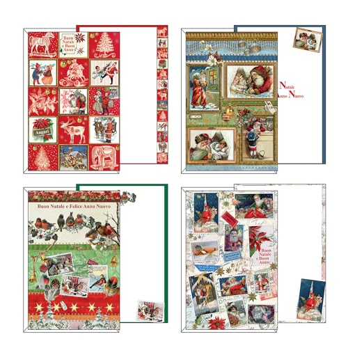 Toscane Carte Pregiate Weihnachtskarten Weihnachtsmann, Vintage-Packung, Mehrfarbig, 8009162323141 von Toscane Carte Pregiate