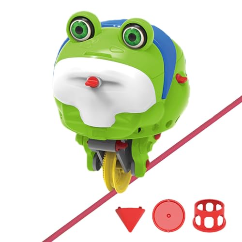 Toseky Seiltänzer-Spielzeug, Seiltänzer-Spielzeug, Neuartiger Einrad-Spielzeugfrosch, Fingerspitzen-Gyroskop-Balance-Roboter, süßer ausgeglichener Frosch, interaktiver Spaß für Jungen von Toseky