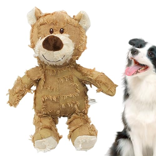 Toseky Bear Dog Toy Quietschendes Plüsch Bear-Hundespielzeug-Set Hundespielzeug Bear Plüsch Interaktives Stabiles Spielzeug für Aggressive Kauer Unzerbrechlich Gefülltes Plüsch Hundespielzeug von Toseky